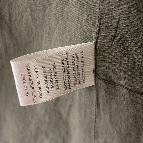 En Crème olive military cargo utility jacket 4 pockets drawstring - Picture 4 of 5